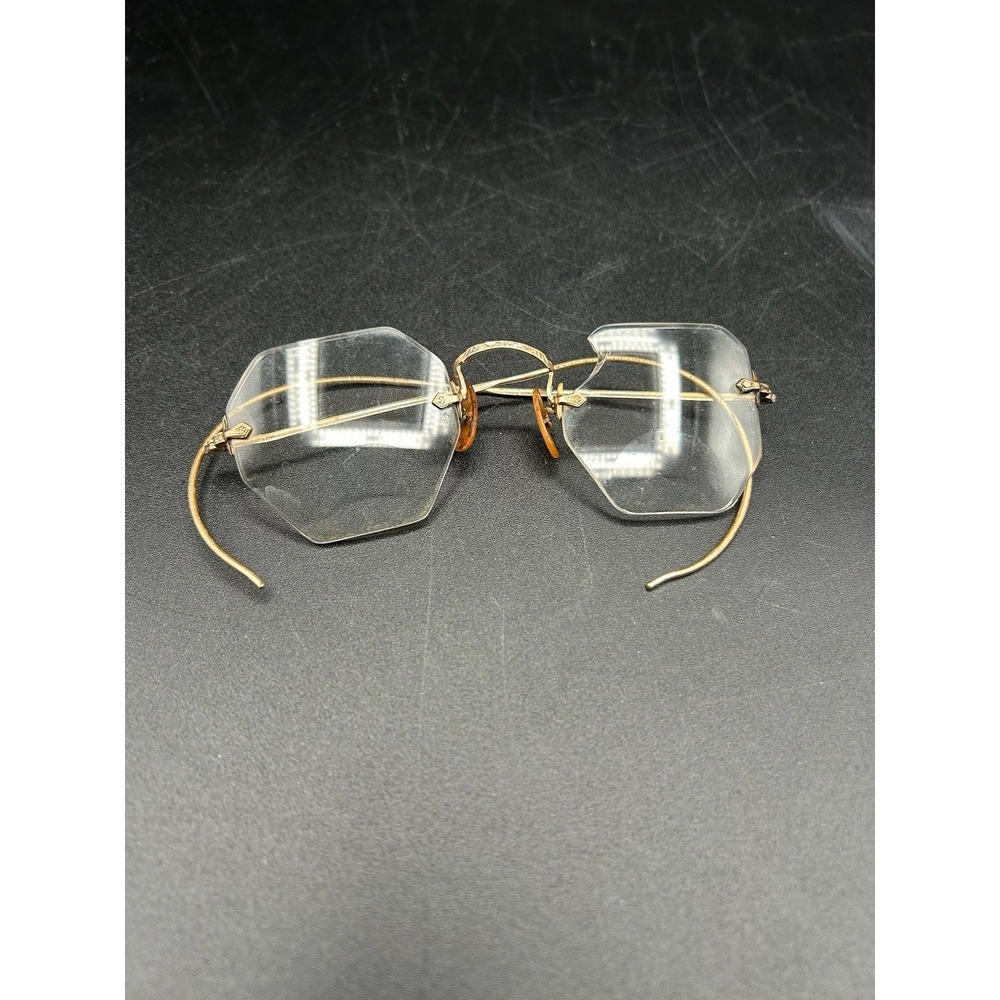 VTG AO American Optic 1/10-12K Gold Filled Octagon Wire Frame Eyeglasses
